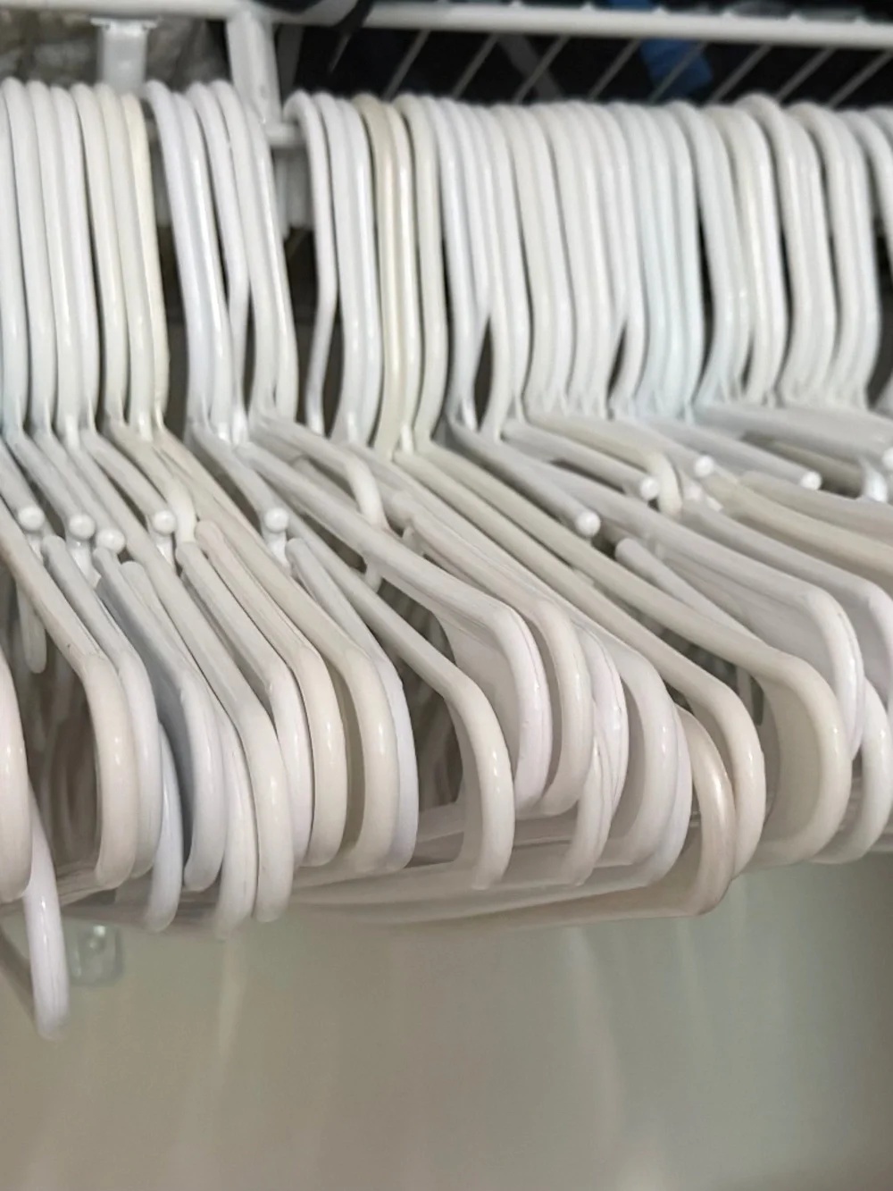 Lot of 50 White Plastic Adult Clothes Hangers | Closet Organization